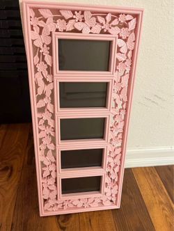 Pink Butterfly/flower picture frame