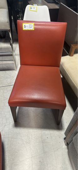 Red-Brown Leather Dining Chair