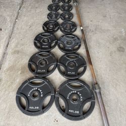 Weights - 300lbs of Fitness Gear Olympic Weights and Bar