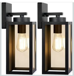 Outdoor Wall Light Fixtures, Modern Black Exterior Wall Lanterns
Waterproof Metal Construction, Rust-resistant, Quick & Easy Installation, Clear Glass
