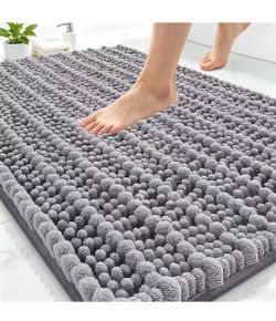 Smiry Bathroom Rugs 30X20, Extra Soft Rubber Backing Chenille Bath Mats