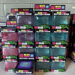 Glow Cube Needohs Nee Doh Glitter Pink Blue Purple 