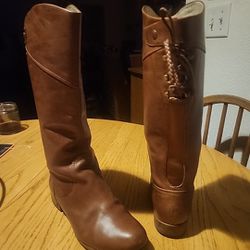 UGG '' Chestnut Brown Leather Tall Knee-High Boots Sz. 7.5. 