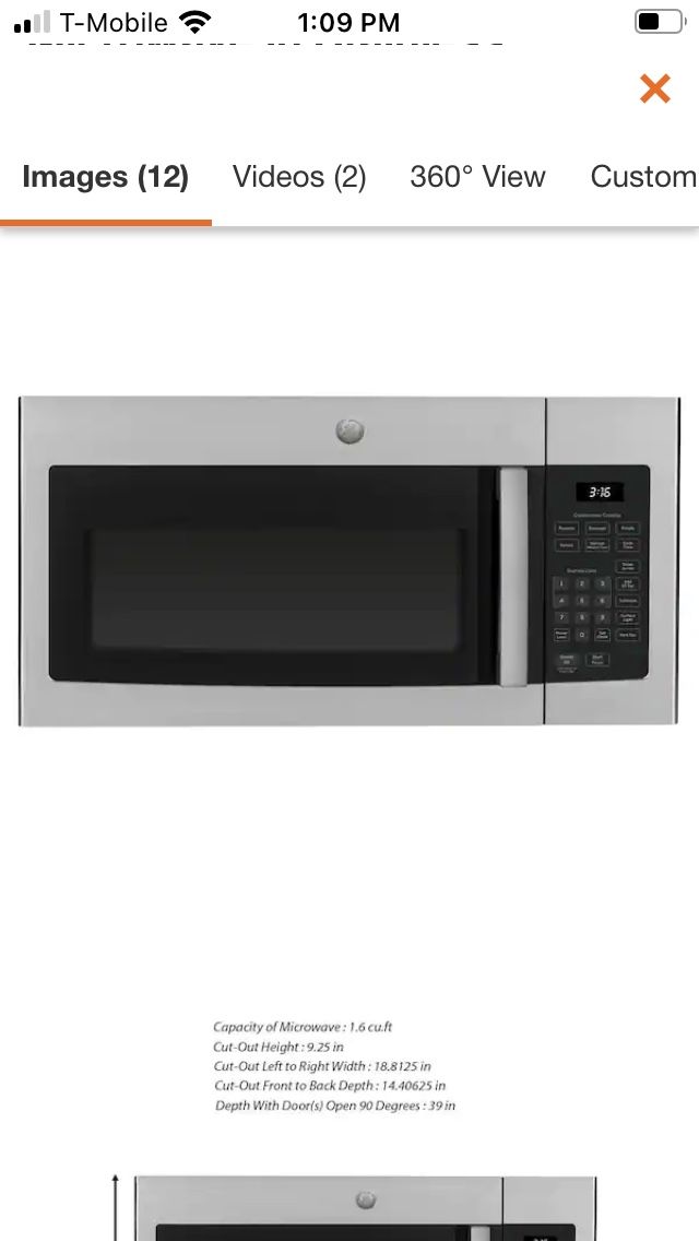Over Range Microwave 