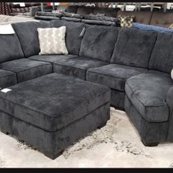 Slate 3 Piece Sectional With Cuddler Sofa Couch | Living Room Set 🌟 Brand New 💥 Great Financing Options 👍