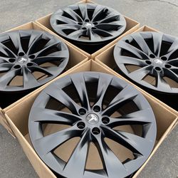 20” Tesla Model X Wheels Rims Satin Black Powder Coat Exchange 