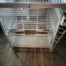 Big White Bird Cage With All The Accessories And Three Bags Of Brand New Food..