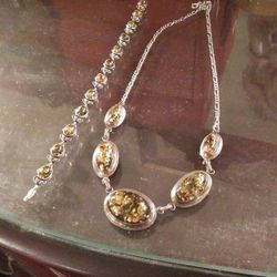 Amber Necklace And Bracelet