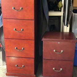 Cherry Filing Cabinet Set