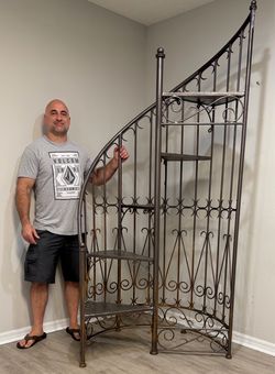 Vintage 1960s Mid Century Italian Plant Stand Staircase made of Heavy Wrought Iron! CAN DELIVER!