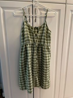 Wild Fable Green Checkered Patterned Summer Dress - Size Small - Excellent Condition