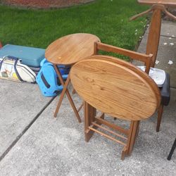 Oak Folding Tables(3)