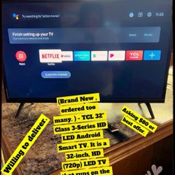TCL 32" CLASS 3-SERIES HD LED SMART ANDROID TV