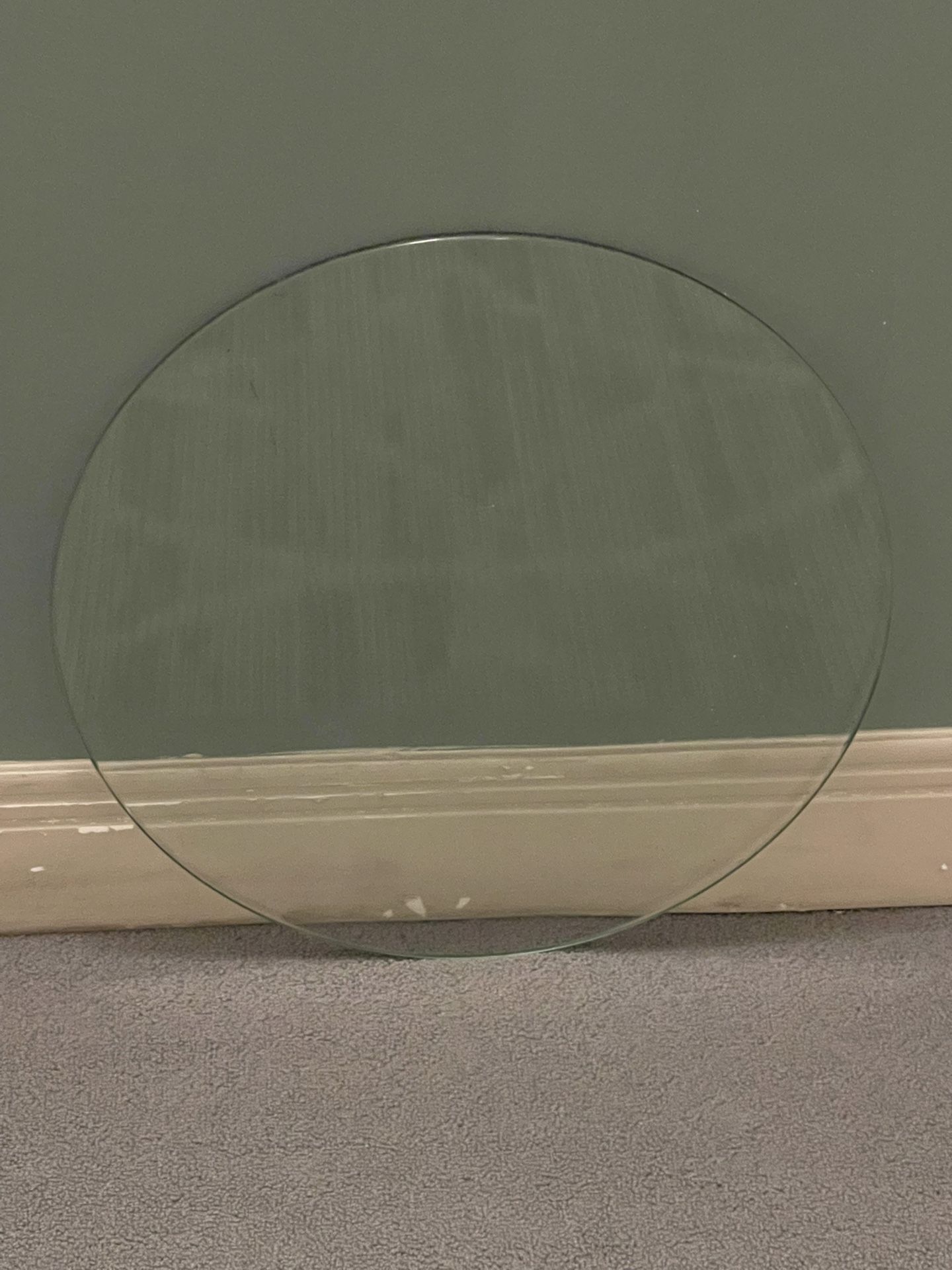 SMALL (16" x .25"), Heavy (approx 5 lbs.) ROUND CLEAR GLASS TABLETOP - posted price is firm.