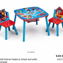 New Paw Patrol Kids Table And Chair Set 