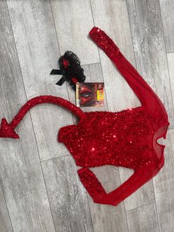 Red Sequin Devil Halloween Costume Set