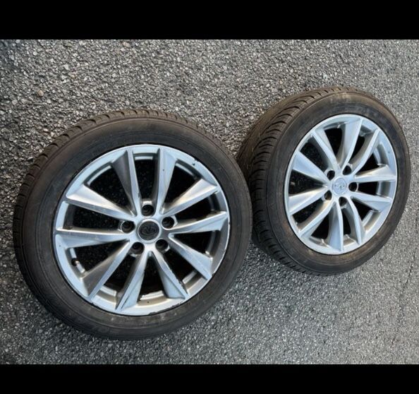 2 X 215/55r17 5x4.5 5x114.3 Stock G35 G37 Q50 Q60 350z 370z Sentra Accord Civic Camry  Mustang Altima Tacoma rims Wheels 90% Treads Tires!!!
