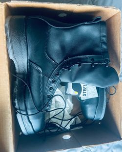Black Miliatry Steel Toe Flight Boot Size 10