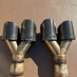 REAL CARBON FIBER DUAL EXHAUST TIPS (BMW, Mercedes,Etc)