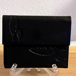 Black leather tri-fold wallet like new