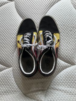 MEN'S VANS OLD SKOOL FLAME BLACK/TRUE WHITE