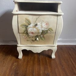 Antique Floral Nightstand