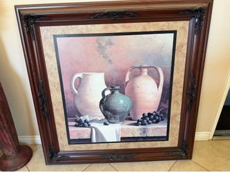 Large Framed 4x4ft Tuscan Still Life Canvas Print