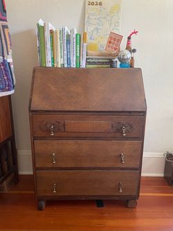Vintage Wooden Secretary Desk and Drawers