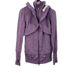 Zella Purple Lavender Faux Plush Sherpa Lined Vest & Jacket Combo Size Small