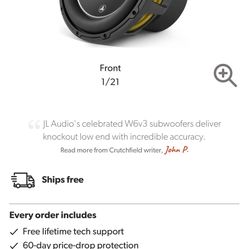 JL W6 v3 D4 12” Subwoofer