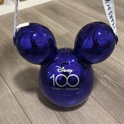 Disney 100 Years Of Wonder Metallic Purple Mickey Ballon Popcorn Bucket 