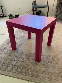 Pink Square Side Table
