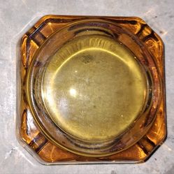 Amber Glass Ashtray Vintage 3 1/2"
