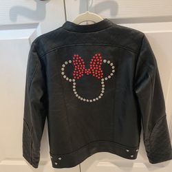 Disney Minnie Mouse Faux Leather Jacket (Size 7/8