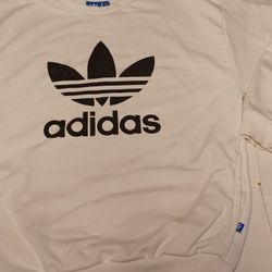 Adidas Men's Size Small White Long-sleeve Sweatshirt