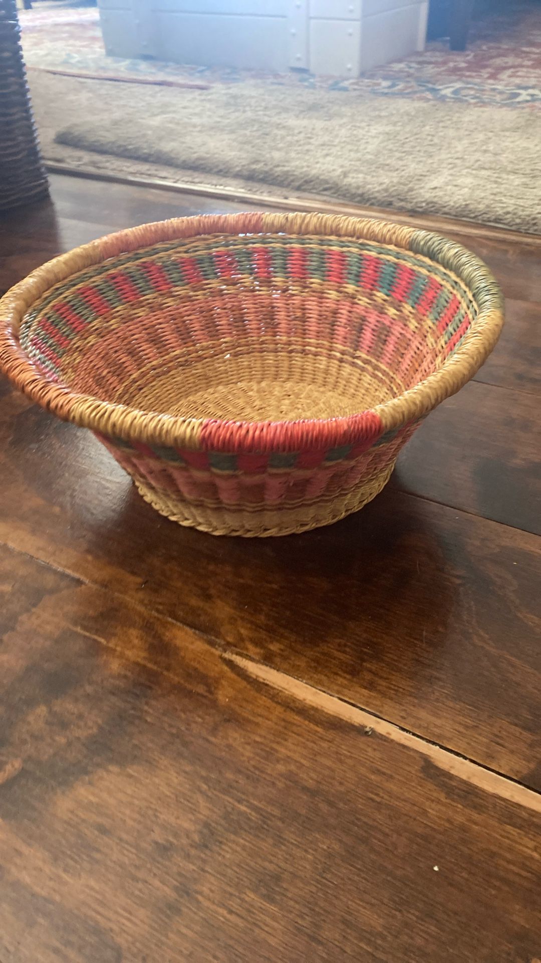 Hand Made Basket Multicolor