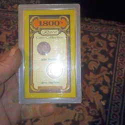 1896 Indian Head Penny And 1899 Liberty Head Nickel In Case With Certificate Of Authenticity 