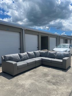 Gray sectional couch