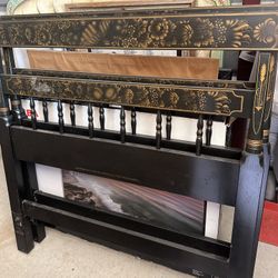 Two L. Hitchcock Antique Twin Bed Headboards