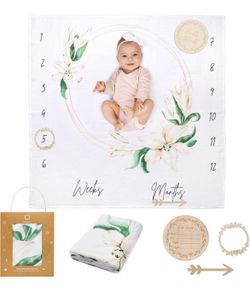  ODOXIA baby milestone blanket 100% cotton