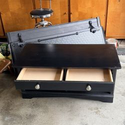 Black Coffee Table With Drawer 