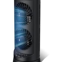 Personal Tower Cooling Fans that Blow Cold Air, Standing Small Desk Fan with 3 Speeds & Timer, 60° & 110° Oscillating Table Fan, Quiet and Safe Electr