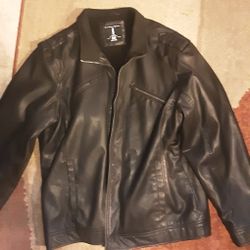 Mens Jeans By Buffalo Leather Look Jacket  Black XL