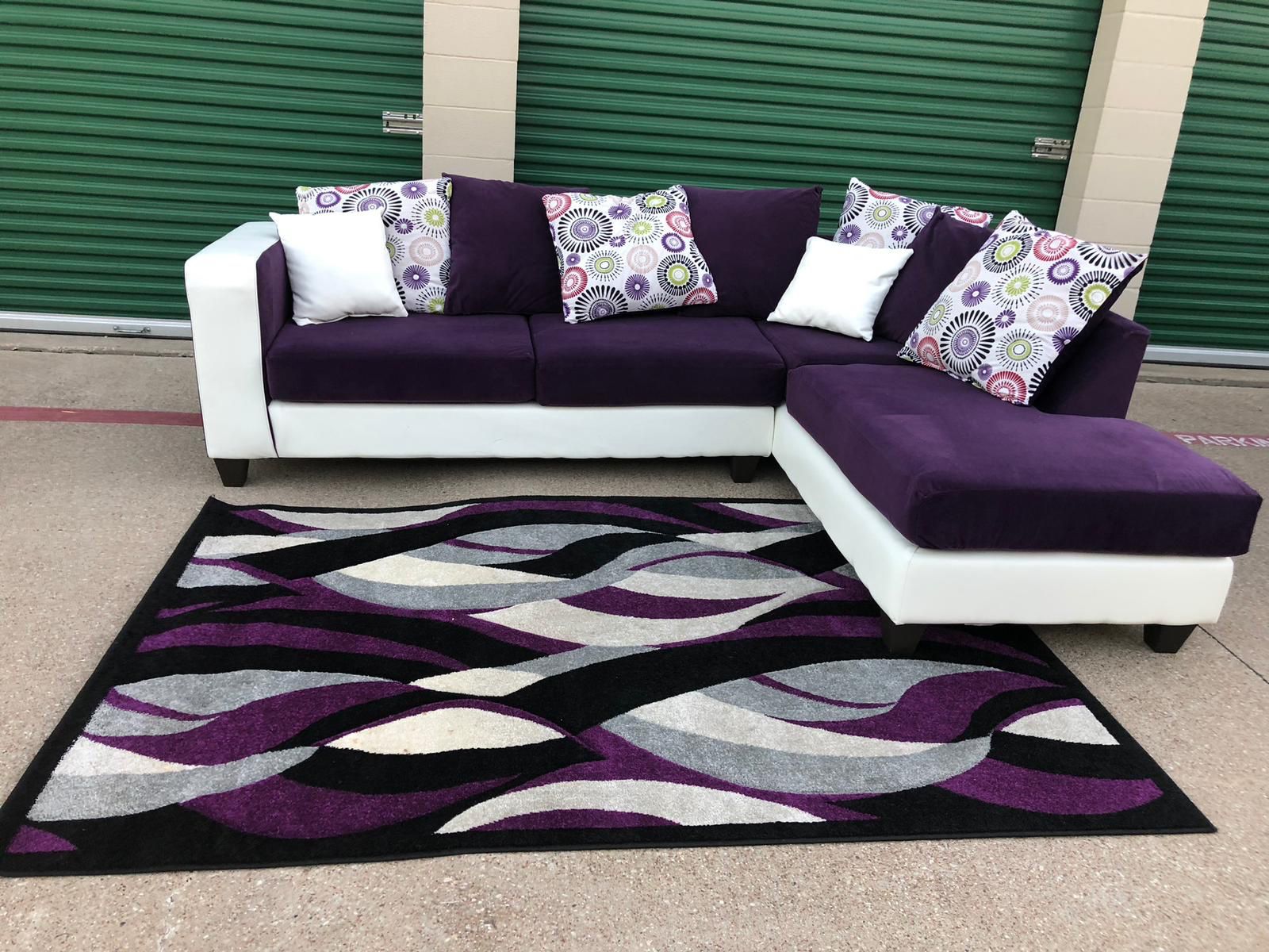 Can deliver - like new purple sectional couch sofa (NO RUG)