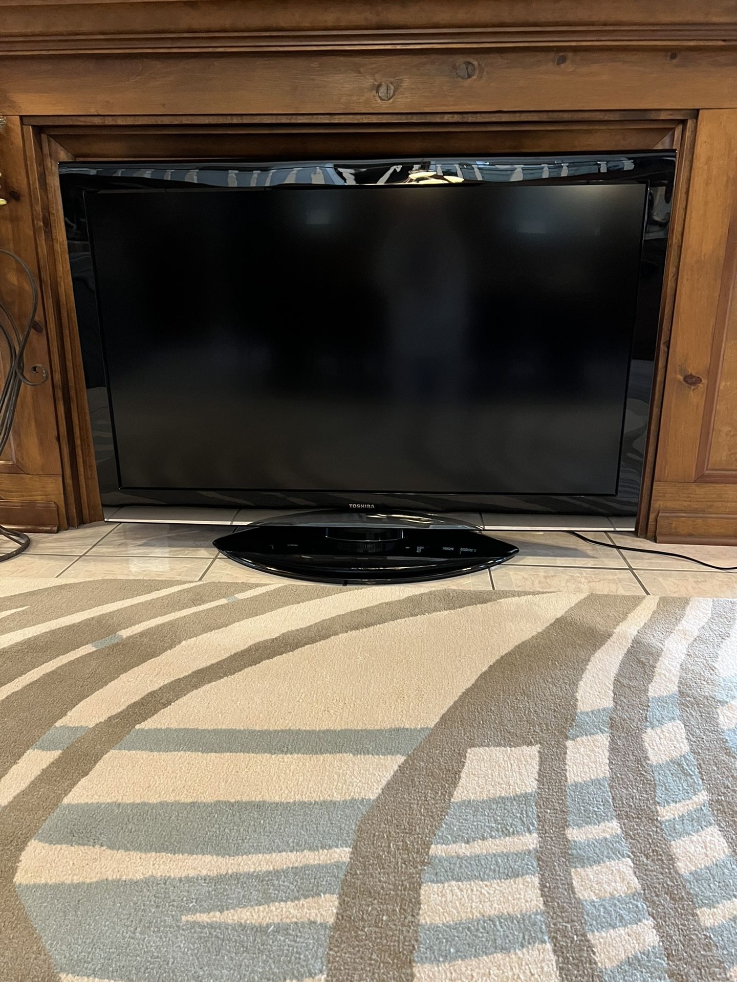 TOSHIBA 55” Class LCD HDTV Model 55G31OU, 1080P Resolution, HDMI High Definition Interfaces. Oval Base is 32” wide X 13” deep. $125 OBO