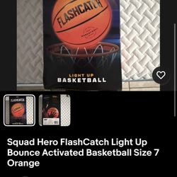 Squad Hero FlashCatch Light Up Bounce Activated Basketball Size 7 Orange