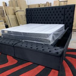 New In Box King Bed Frame With Mattress (Read Description Below)