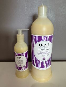 OPI- 2 bottles of Avojuice lotions in violet orchid