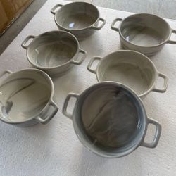 Malacasa Souffle Bowls Marble Color Oven Safe Set Of 6”