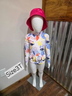 New 2piece 3T Light Pink/Crow Flamingo Swimsuit